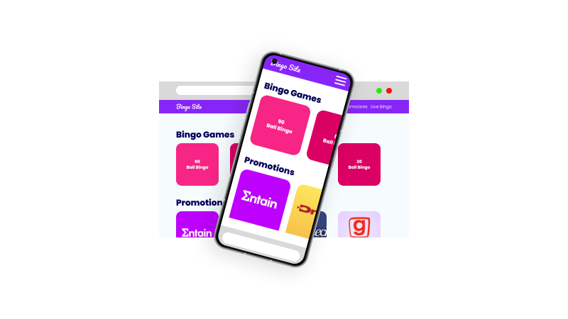 An example of a bingo site having bingo games available for multiple devices