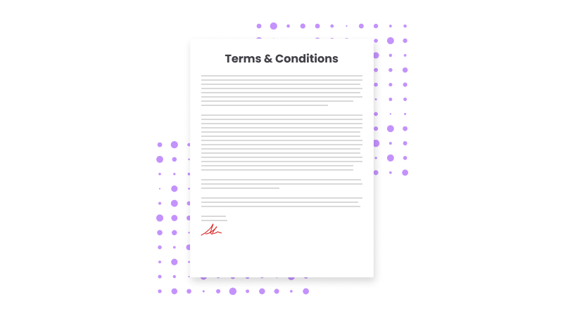 An illustration depicting a terms and conditions document