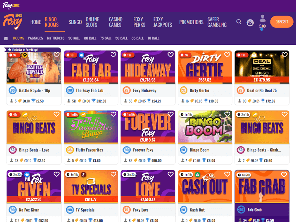 Foxy Bingo Desktop Screenshot 2