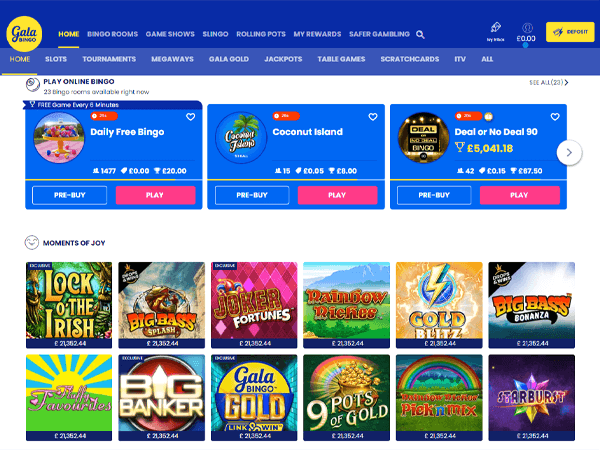 Gala Bingo Desktop Screenshot 1