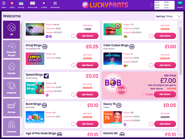 Lucky Pants Bingo Desktop Screenshot 4