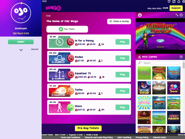 PlayOJO Bingo Desktop Screenshot 4