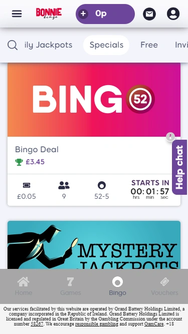 Bonnie Bingo Mobile Screenshot 5