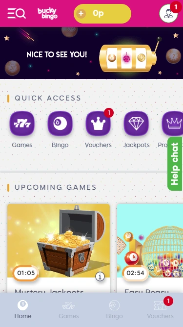 Bucky Bingo Mobile Screenshot 1