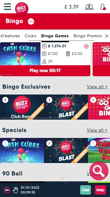 Buzz Bingo Mobile Screenshot 2