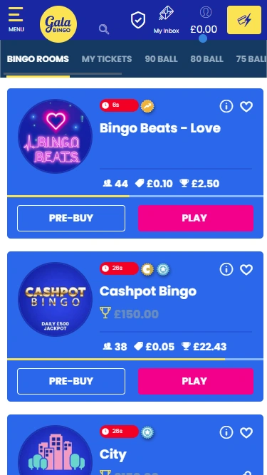 Gala Bingo Mobile Screenshot 2