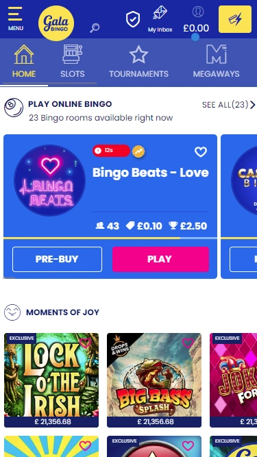 Gala Bingo Mobile Screenshot 1