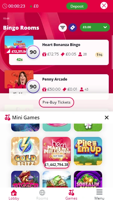 Heart Bingo Mobile Screenshot 3