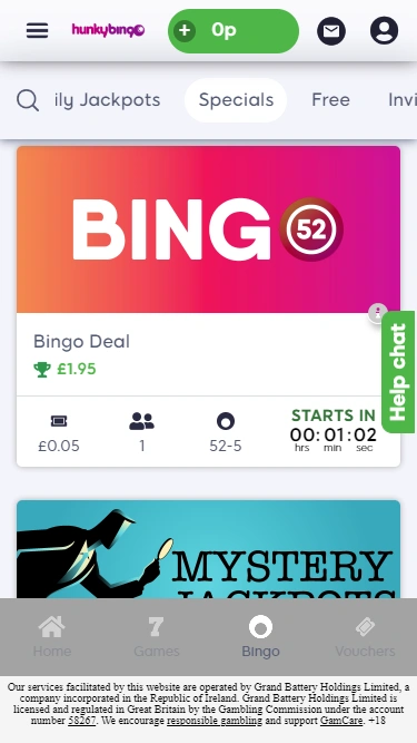 Hunky Bingo Mobile Screenshot 5