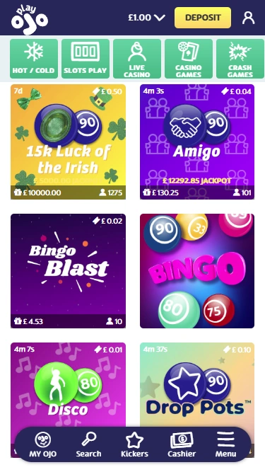 PlayOJO Bingo Mobile Screenshot 1