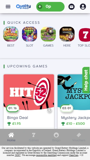 Quality Bingo Mobile Screenshot 1