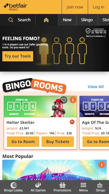 Betfair Bingo Mobile Screenshot 1
