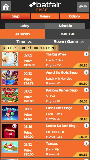 Betfair Bingo Mobile Screenshot 2
