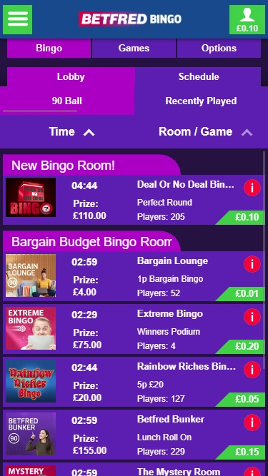 Betfred Bingo Mobile Screenshot 2