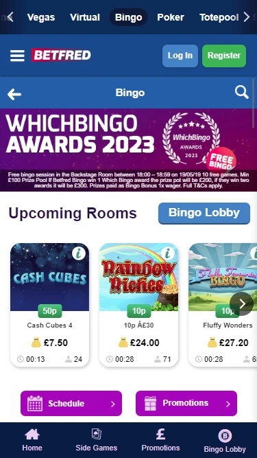 Betfred Bingo Mobile Screenshot 1