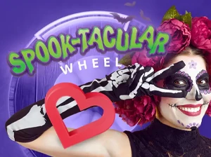 Spin the Spooktacular Double Wheel for top prizes at Heart Bingo